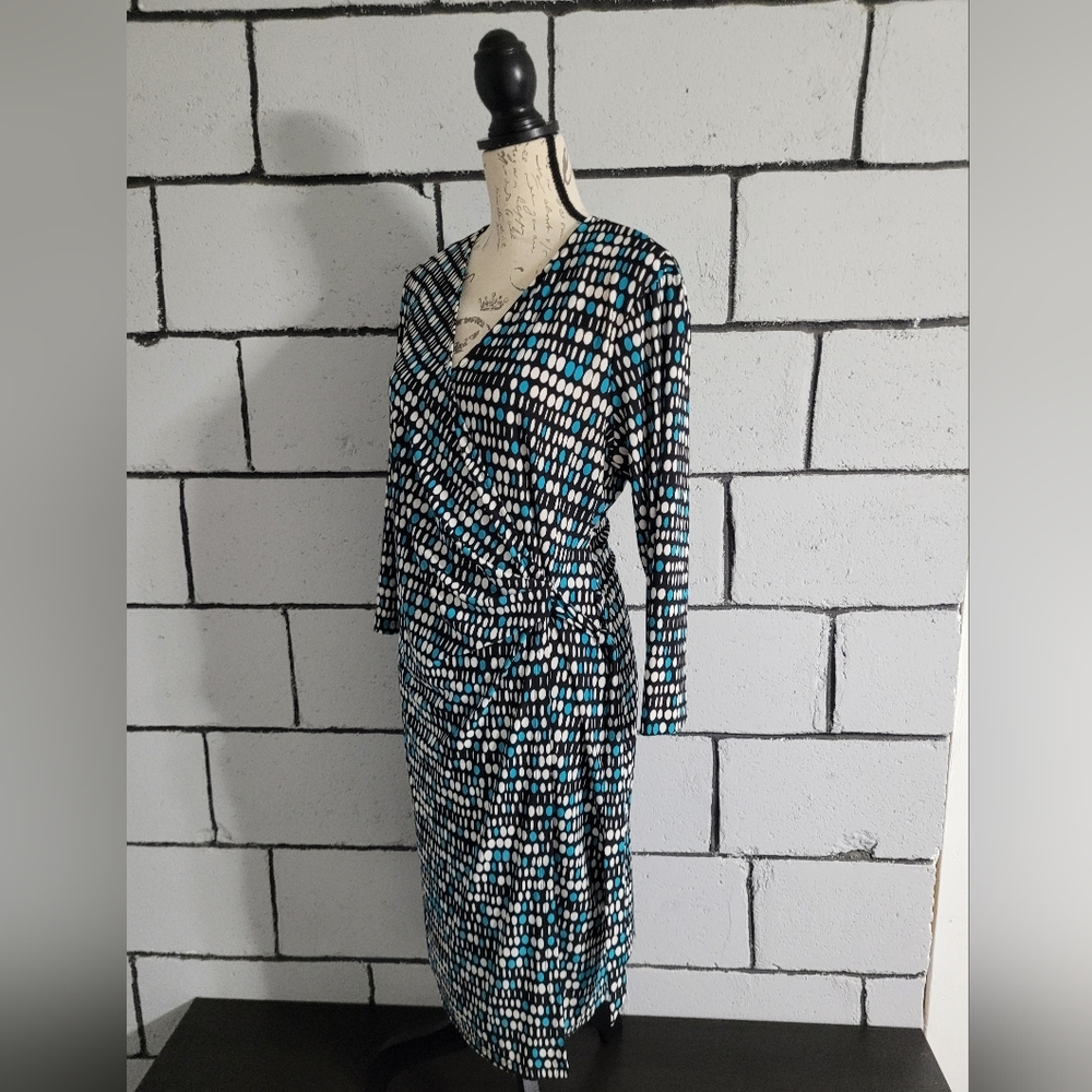 BUNDLE SALE! Evan Picone Polka Dot Wrap Dress Sz 14 - Picture 3 of 7